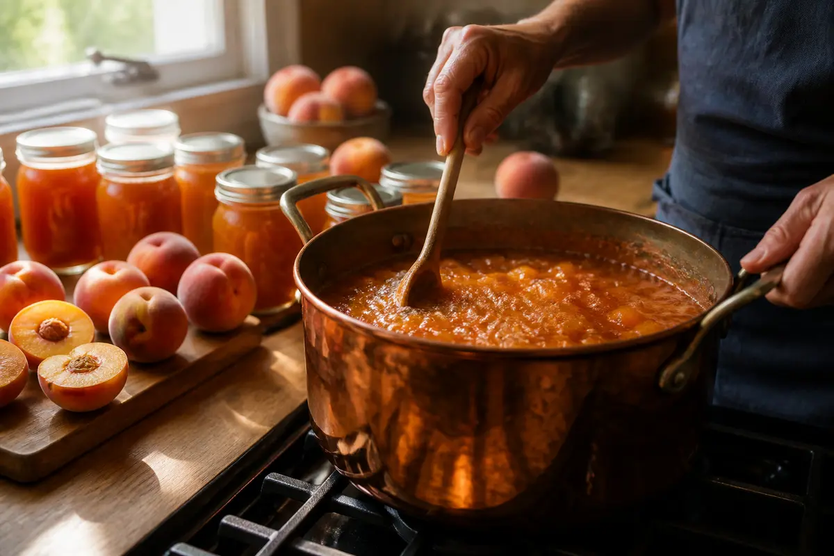 Confiture de pêches de vignes : la recette de grand-mère facile